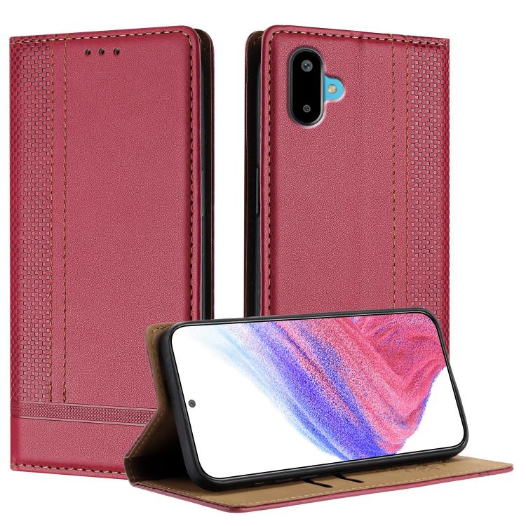 Custodia per telefono in ecopelle vegana antigraffio con design a cuciture., For Galaxy F16 5G, For Galaxy F06 5G
