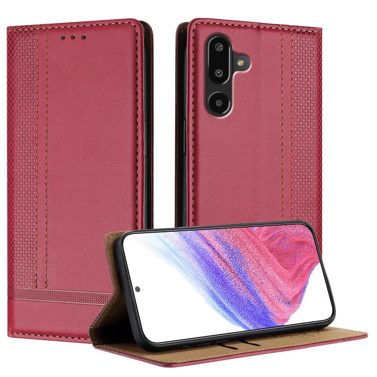Custodia per telefono in ecopelle vegana antigraffio con design a cuciture., For Galaxy F16 5G, For Galaxy F06 5G