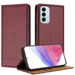 Custodia per telefono in ecopelle vegana antigraffio con design a cuciture., For Galaxy M14