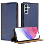 Custodia per telefono in ecopelle vegana antigraffio con design a cuciture., For Galaxy Xcover7 Pro, For Galaxy M55, For Galaxy M15