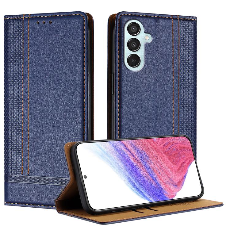 Custodia per telefono in ecopelle vegana antigraffio con design a cuciture., For Galaxy Xcover7 Pro, For Galaxy M55, For Galaxy M15