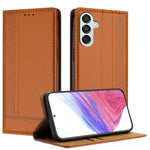 Custodia per telefono in ecopelle vegana antigraffio con design a cuciture., For Galaxy Xcover7 Pro, For Galaxy M55, For Galaxy M15