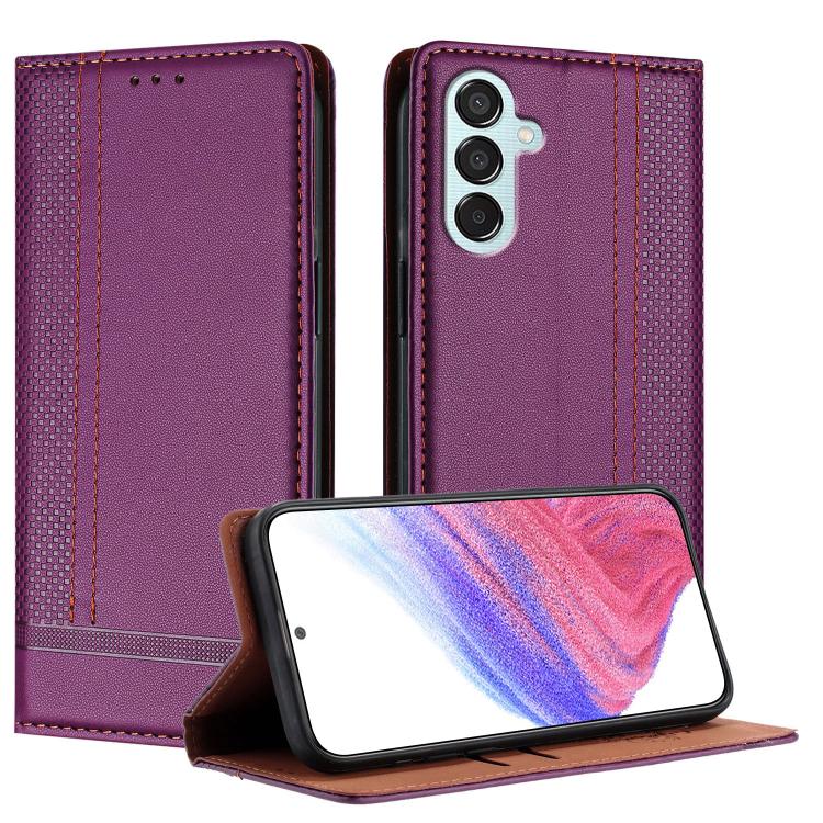 Custodia per telefono in ecopelle vegana antigraffio con design a cuciture., For Galaxy Xcover7 Pro, For Galaxy M55, For Galaxy M15