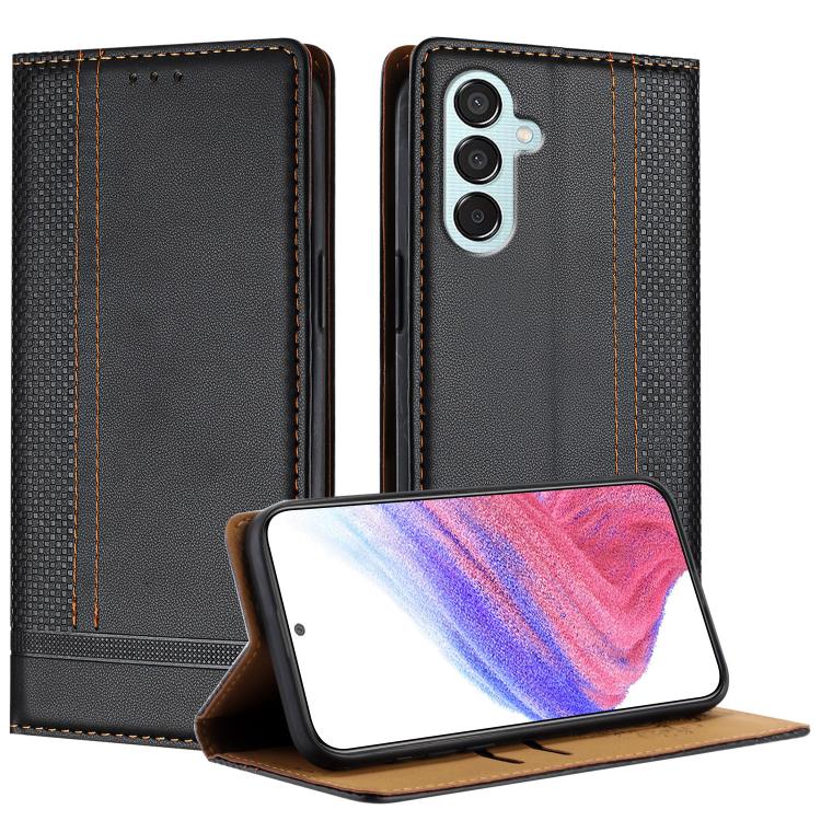 Custodia per telefono in ecopelle vegana antigraffio con design a cuciture., For Galaxy Xcover7 Pro, For Galaxy M55, For Galaxy M15