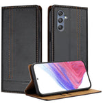 Custodia per telefono in ecopelle vegana antigraffio con design a cuciture., For Galaxy Xcover7, For Galaxy M34 5G, For Galaxy M54