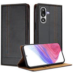 Custodia per telefono in ecopelle vegana antigraffio con design a cuciture., For Galaxy M36 5G, For Galaxy M56 5G, For Galaxy M35
