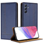 Custodia per telefono in ecopelle vegana antigraffio con design a cuciture., For Galaxy Xcover7, For Galaxy M34 5G, For Galaxy M54