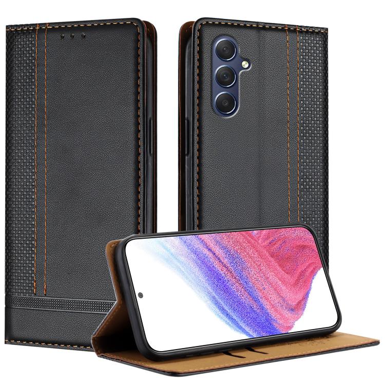 Custodia per telefono in ecopelle vegana antigraffio con design a cuciture., For Galaxy Xcover7, For Galaxy M34 5G, For Galaxy M54