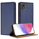 Custodia per telefono in ecopelle vegana antigraffio con design a cuciture., For Galaxy Xcover7, For Galaxy M34 5G, For Galaxy M54