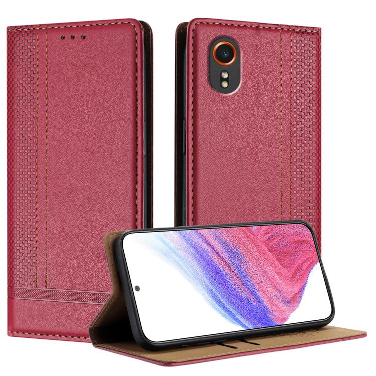 Custodia per telefono in ecopelle vegana antigraffio con design a cuciture., For Galaxy Xcover7, For Galaxy M34 5G, For Galaxy M54