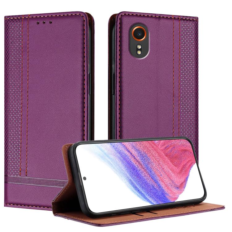 Custodia per telefono in ecopelle vegana antigraffio con design a cuciture., For Galaxy Xcover7, For Galaxy M34 5G, For Galaxy M54