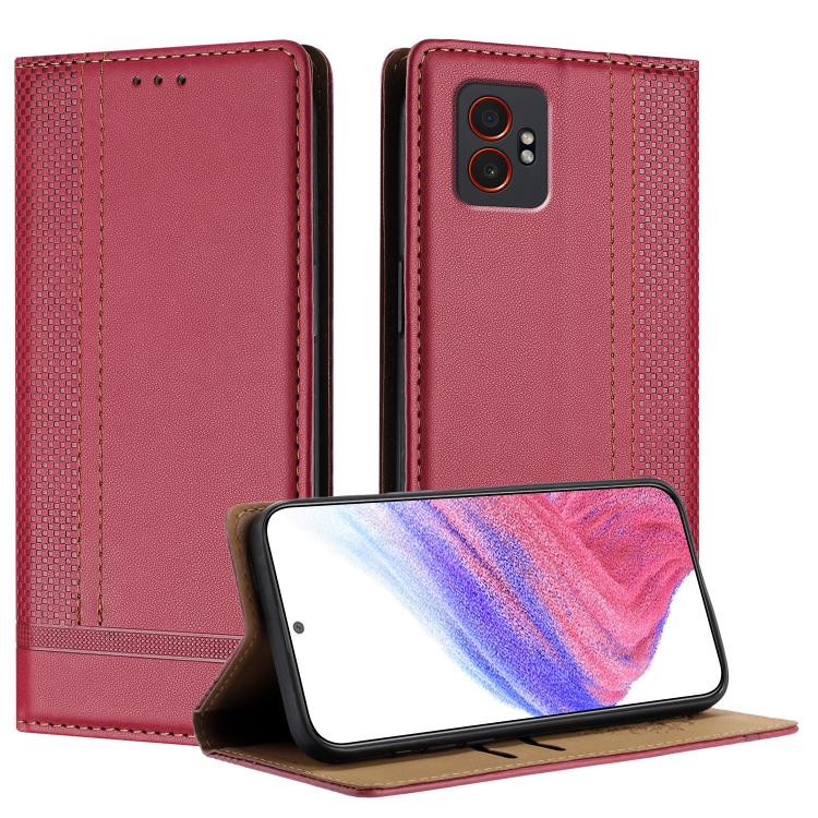 Custodia per telefono in ecopelle vegana antigraffio con design a cuciture., For Galaxy Xcover7 Pro, For Galaxy M55, For Galaxy M15