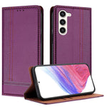 Custodia per telefono in ecopelle vegana antigraffio con design a cuciture., For Galaxy S23+ 5G, For Galaxy S23 5G