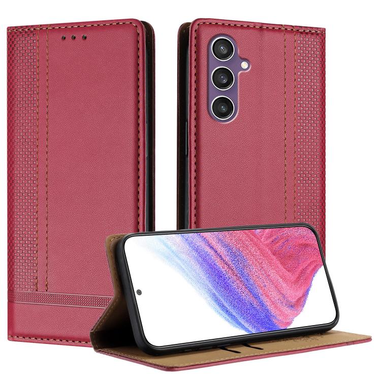 Custodia per telefono in ecopelle vegana antigraffio con design a cuciture., For Galaxy S24 5G, For Galaxy S23 FE 5G, For Galaxy S23 Ultra 5G