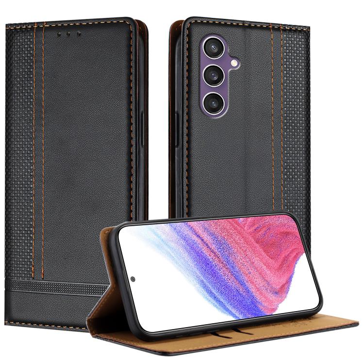 Custodia per telefono in ecopelle vegana antigraffio con design a cuciture., For Galaxy S24 5G, For Galaxy S23 FE 5G, For Galaxy S23 Ultra 5G