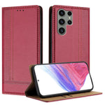Custodia per telefono in ecopelle vegana antigraffio con design a cuciture., For Galaxy S24 5G, For Galaxy S23 FE 5G, For Galaxy S23 Ultra 5G