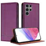 Custodia per telefono in ecopelle vegana antigraffio con design a cuciture., For Galaxy S24 5G, For Galaxy S23 FE 5G, For Galaxy S23 Ultra 5G