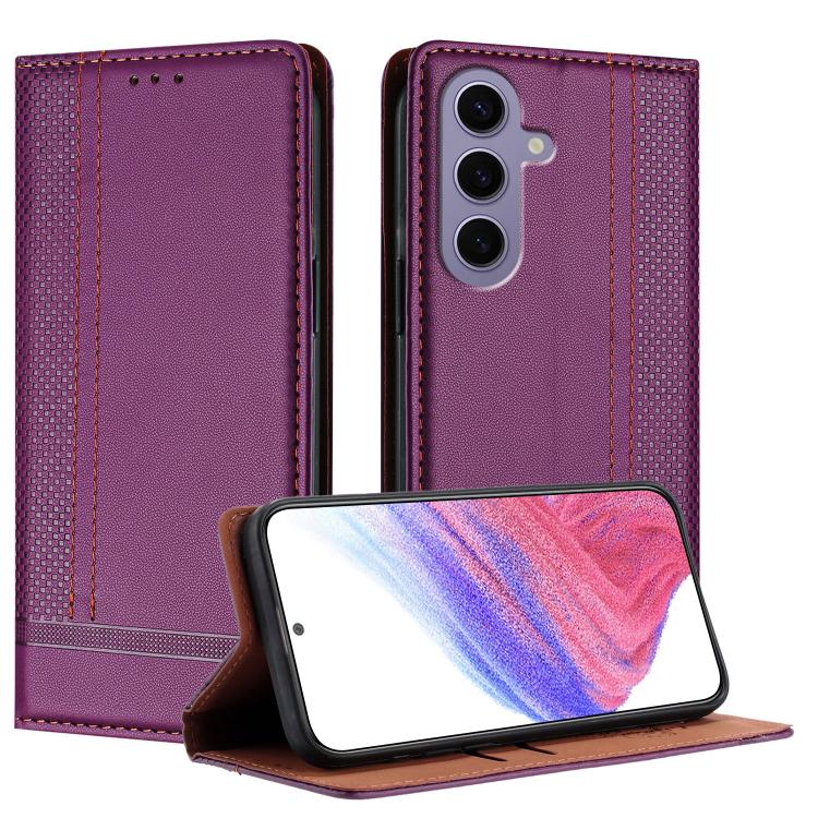 Custodia per telefono in ecopelle vegana antigraffio con design a cuciture., For Galaxy S24 5G, For Galaxy S23 FE 5G, For Galaxy S23 Ultra 5G