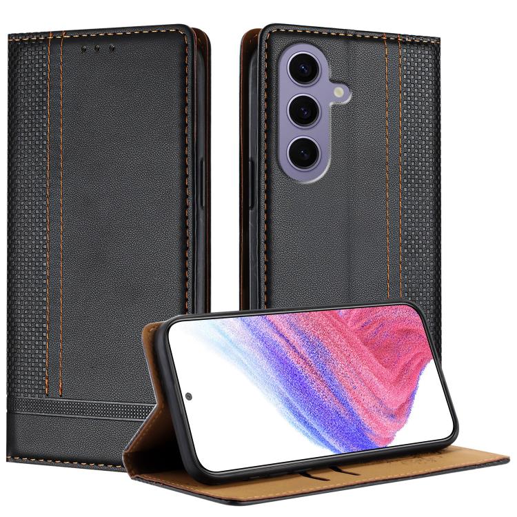 Custodia per telefono in ecopelle vegana antigraffio con design a cuciture., For Galaxy S24 5G, For Galaxy S23 FE 5G, For Galaxy S23 Ultra 5G