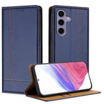Custodia per telefono in ecopelle vegana antigraffio con design a cuciture., For Galaxy S24 FE 5G, For Galaxy S24 Ultra 5G, For Galaxy S24+ 5G