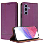 Custodia per telefono in ecopelle vegana antigraffio con design a cuciture., For Galaxy S24 FE 5G, For Galaxy S24 Ultra 5G, For Galaxy S24+ 5G