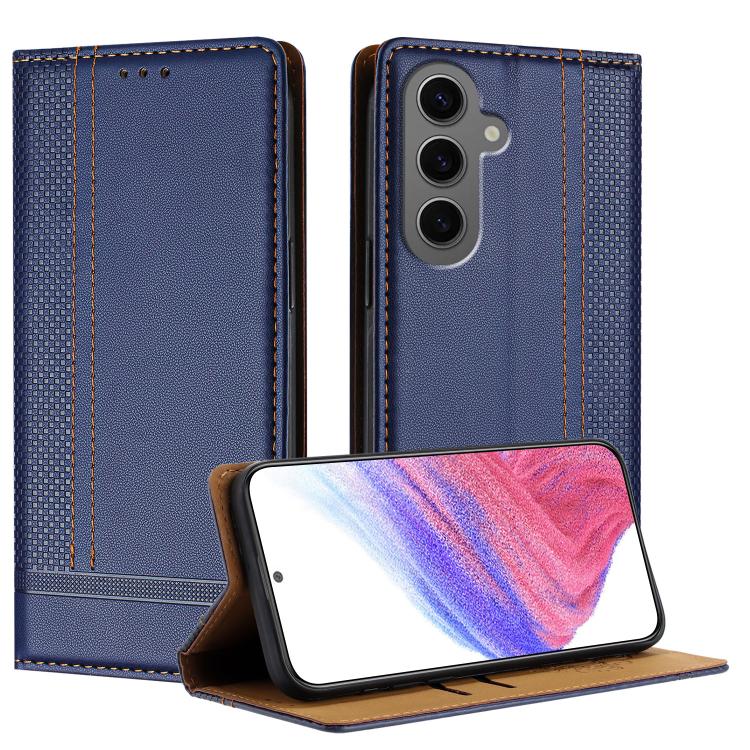 Custodia per telefono in ecopelle vegana antigraffio con design a cuciture., For Galaxy S24 FE 5G, For Galaxy S24 Ultra 5G, For Galaxy S24+ 5G