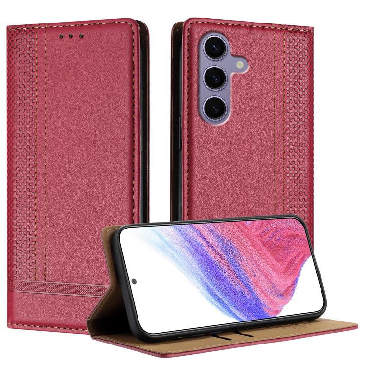 Custodia per telefono in ecopelle vegana antigraffio con design a cuciture., For Galaxy S25 5G, For Galaxy S25+ 5G, For Galaxy S25 Ultra 5G