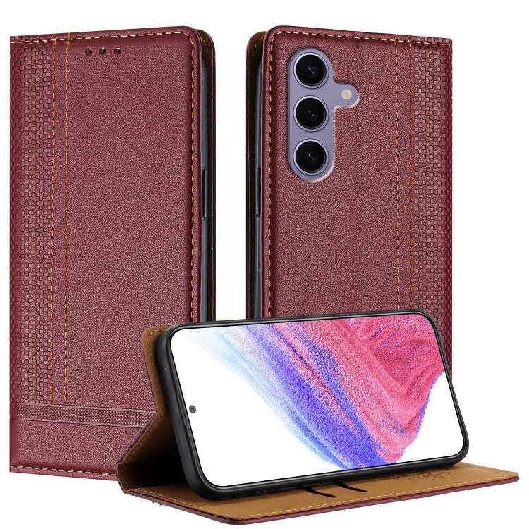 Custodia per telefono in ecopelle vegana antigraffio con design a cuciture., For Galaxy S25 5G, For Galaxy S25+ 5G, For Galaxy S25 Ultra 5G