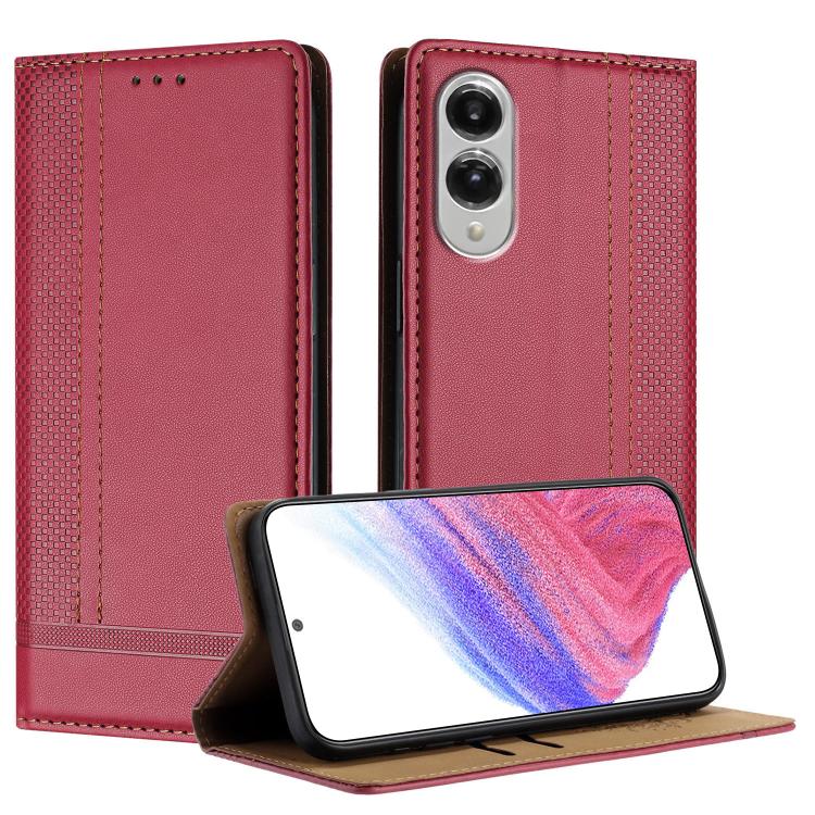 Custodia per telefono in ecopelle vegana antigraffio con design a cuciture., For Galaxy S26 5G, For Galaxy S25 FE 5G, For Galaxy S25 Edge 5G