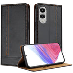 Custodia per telefono in ecopelle vegana antigraffio con design a cuciture., For Galaxy S26 5G, For Galaxy S25 FE 5G, For Galaxy S25 Edge 5G
