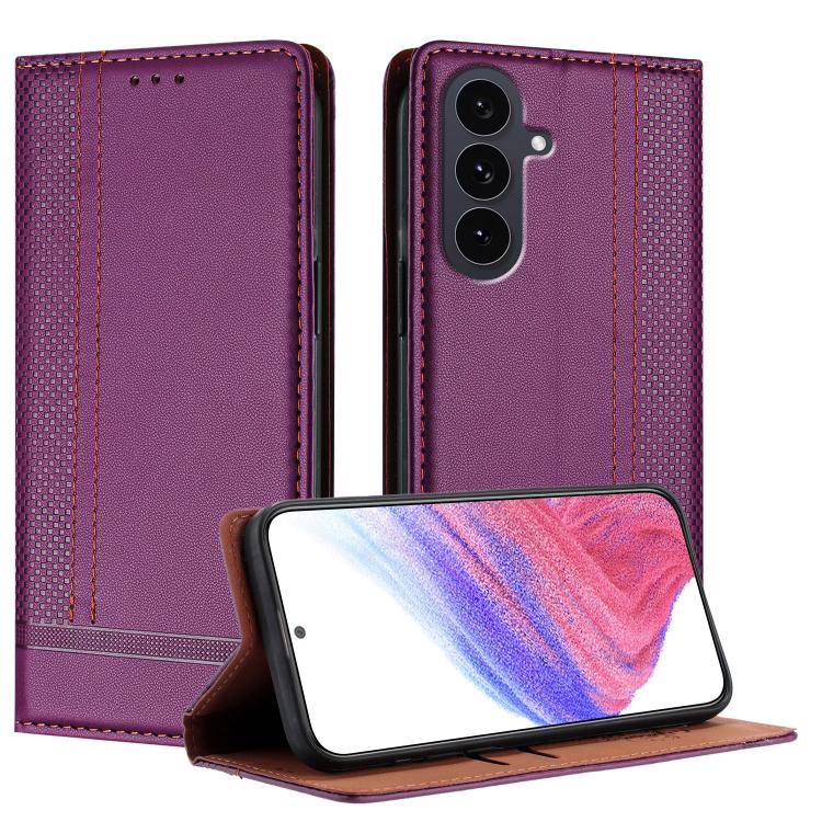 Custodia per telefono in ecopelle vegana antigraffio con design a cuciture., For Galaxy S26 5G, For Galaxy S25 FE 5G, For Galaxy S25 Edge 5G