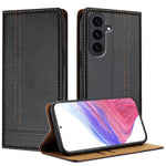 Custodia per telefono in ecopelle vegana antigraffio con design a cuciture., For Galaxy S26 5G, For Galaxy S25 FE 5G, For Galaxy S25 Edge 5G