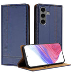Custodia per telefono in ecopelle vegana antigraffio con design a cuciture., For Galaxy S25 5G, For Galaxy S25+ 5G, For Galaxy S25 Ultra 5G