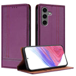 Custodia per telefono in ecopelle vegana antigraffio con design a cuciture., For Galaxy S25 5G, For Galaxy S25+ 5G, For Galaxy S25 Ultra 5G