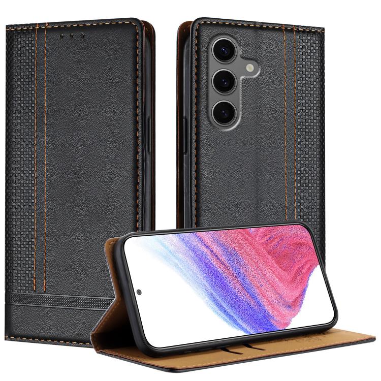 Custodia per telefono in ecopelle vegana antigraffio con design a cuciture., For Galaxy S25 5G, For Galaxy S25+ 5G, For Galaxy S25 Ultra 5G