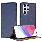 Custodia per telefono in ecopelle vegana antigraffio con design a cuciture., For Galaxy S25 5G, For Galaxy S25+ 5G, For Galaxy S25 Ultra 5G