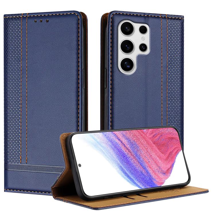 Custodia per telefono in ecopelle vegana antigraffio con design a cuciture., For Galaxy S25 5G, For Galaxy S25+ 5G, For Galaxy S25 Ultra 5G