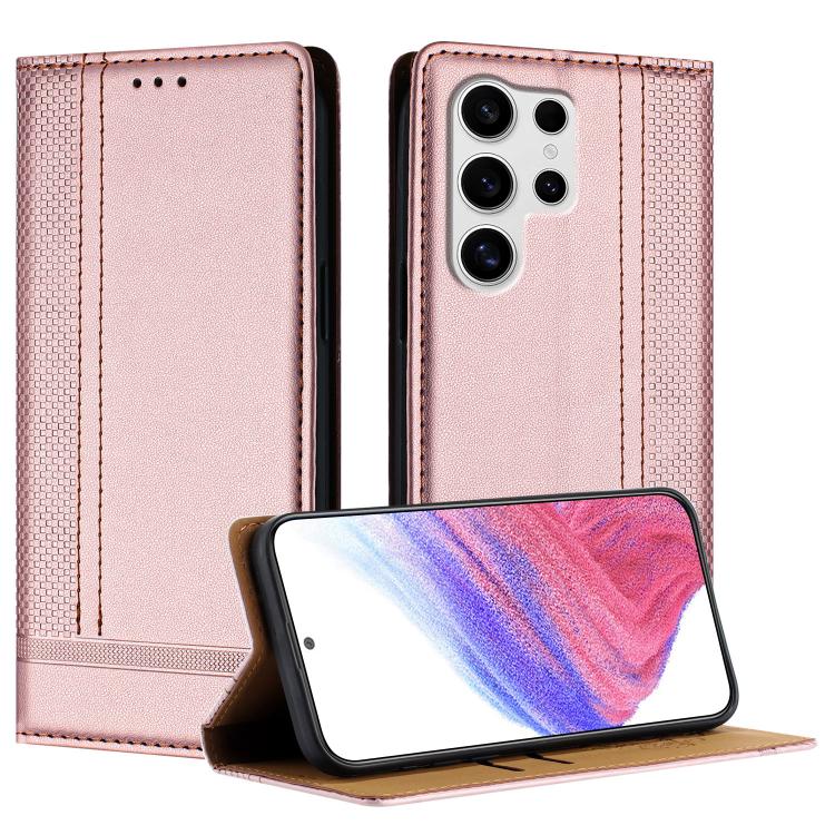 Custodia per telefono in ecopelle vegana antigraffio con design a cuciture., For Galaxy S25 5G, For Galaxy S25+ 5G, For Galaxy S25 Ultra 5G