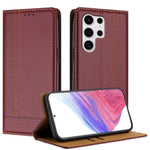 Custodia per telefono in ecopelle vegana antigraffio con design a cuciture., For Galaxy S25 5G, For Galaxy S25+ 5G, For Galaxy S25 Ultra 5G