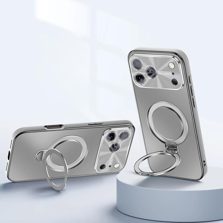 Custodia per telefono con supporto magnetico Fulcrur galvanizzato opaco, For iPhone 17 Pro Max, For iPhone 17 Pro, For iPhone 17, For iPhone 16 Pro Max