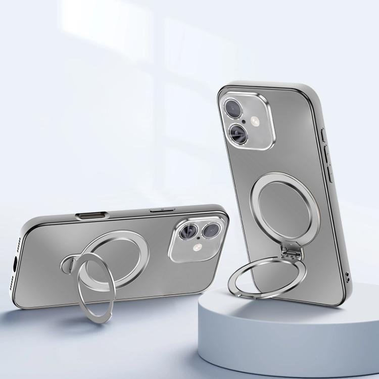 Custodia per telefono con supporto magnetico Fulcrur galvanizzato opaco, For iPhone 16 Pro, For iPhone 16, For iPhone 15 Pro Max, For iPhone 15 Pro