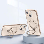 Custodia per telefono con supporto magnetico Fulcrur galvanizzato opaco, For iPhone 15, For iPhone 14, For iPhone 14 Pro, For iPhone 14 Pro Max