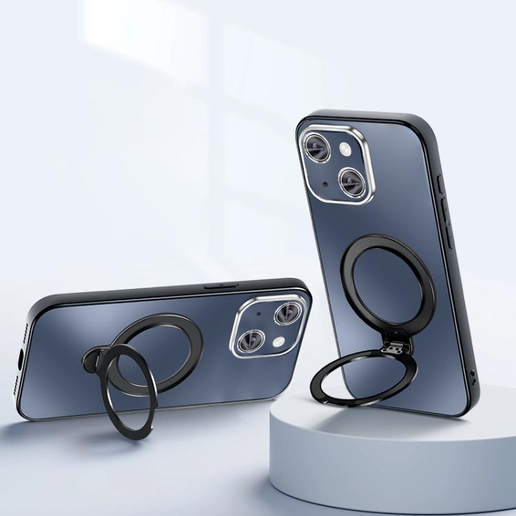 Custodia per telefono con supporto magnetico Fulcrur galvanizzato opaco, For iPhone 15, For iPhone 14, For iPhone 14 Pro, For iPhone 14 Pro Max