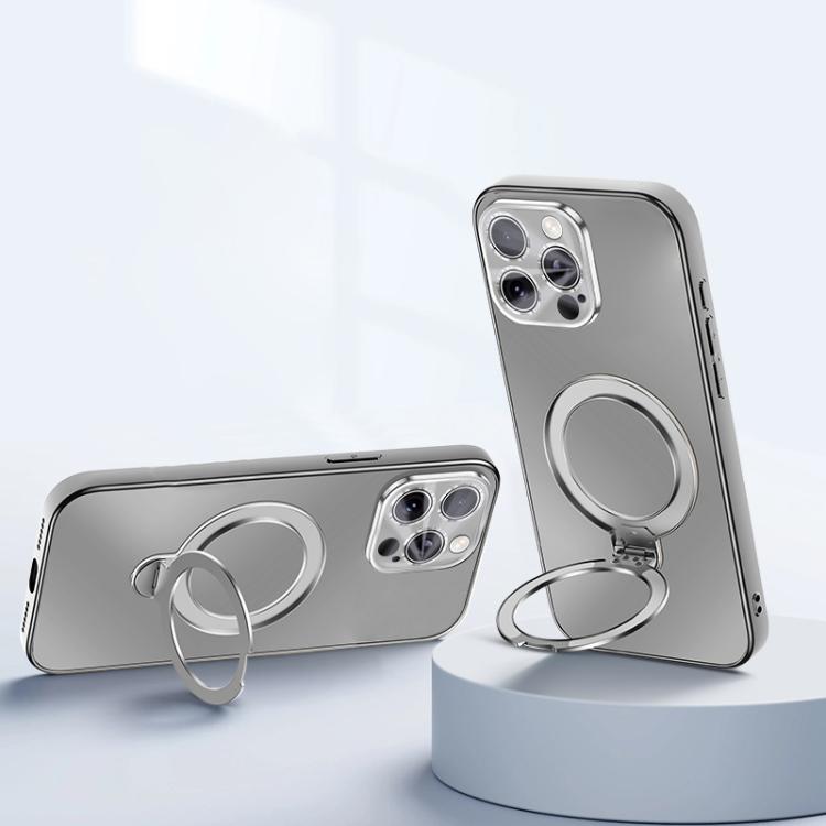 Custodia per telefono con supporto magnetico Fulcrur galvanizzato opaco, For iPhone 16 Pro, For iPhone 16, For iPhone 15 Pro Max, For iPhone 15 Pro