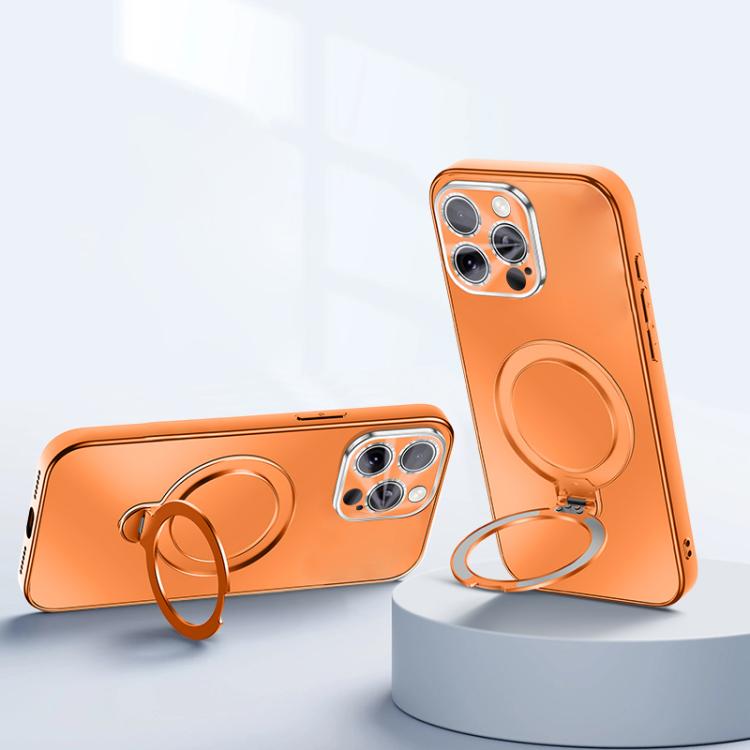 Custodia per telefono con supporto magnetico Fulcrur galvanizzato opaco, For iPhone 16 Pro, For iPhone 16, For iPhone 15 Pro Max, For iPhone 15 Pro
