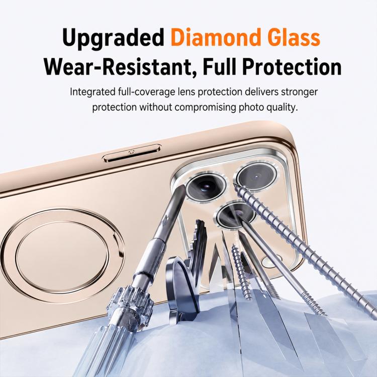 Custodia per telefono con supporto magnetico Fulcrur galvanizzato opaco, For iPhone 16 Pro, For iPhone 16, For iPhone 15 Pro Max, For iPhone 15 Pro