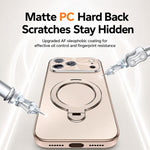 Custodia per telefono con supporto magnetico Fulcrur galvanizzato opaco, For iPhone 17 Pro Max, For iPhone 17 Pro, For iPhone 17, For iPhone 16 Pro Max