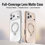 Custodia per telefono con supporto magnetico Fulcrur galvanizzato opaco, For iPhone 16 Pro, For iPhone 16, For iPhone 15 Pro Max, For iPhone 15 Pro