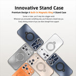 Custodia per telefono con supporto magnetico Fulcrur galvanizzato opaco, For iPhone 16 Pro, For iPhone 16, For iPhone 15 Pro Max, For iPhone 15 Pro