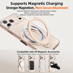 Custodia per telefono con supporto magnetico Fulcrur galvanizzato opaco, For iPhone 17 Pro Max, For iPhone 17 Pro, For iPhone 17, For iPhone 16 Pro Max